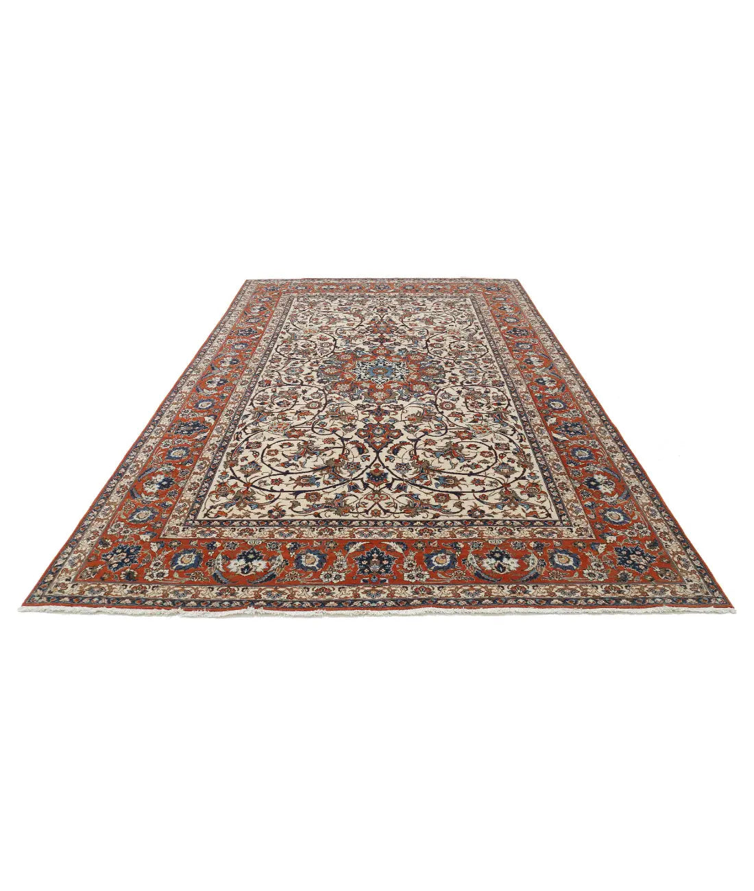 Hand Knotted Persian Isfahan Wool Rug - 7'8'' x 11'9'' - Arteverk Rugs Area rug
