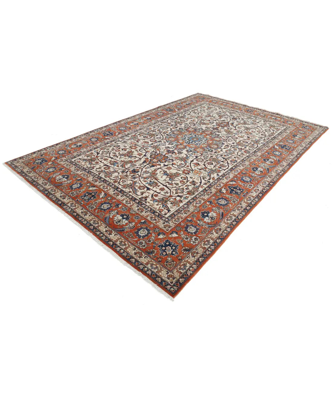 Hand Knotted Persian Isfahan Wool Rug - 7'8'' x 11'9'' - Arteverk Rugs Area rug