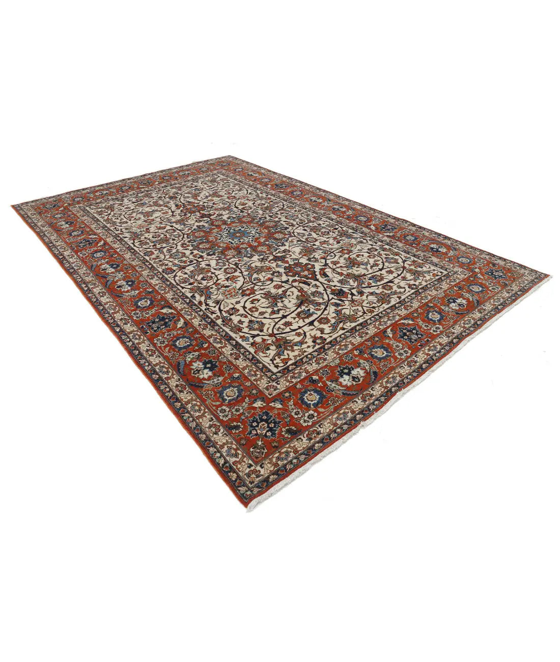 Hand Knotted Persian Isfahan Wool Rug - 7'8'' x 11'9'' - Arteverk Rugs Area rug
