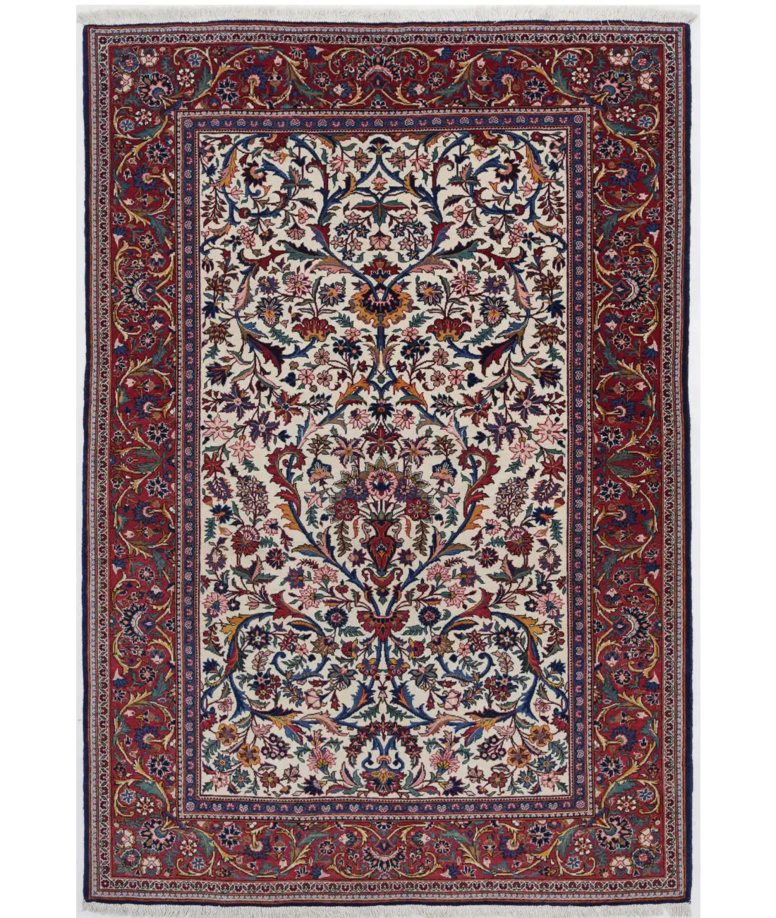 Hand Knotted Persian Kashan Fine Wool Rug - 4&#39;8&#39;&#39; x 6&#39;9&#39;&#39; - Arteverk Rugs Area rug