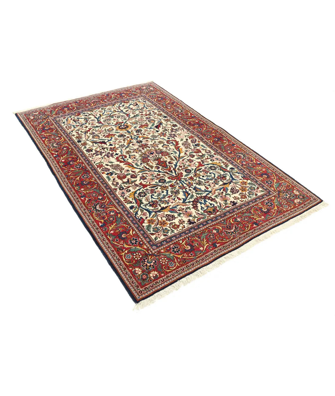 Hand Knotted Persian Kashan Fine Wool Rug - 4'8'' x 6'9'' - Arteverk Rugs Area rug