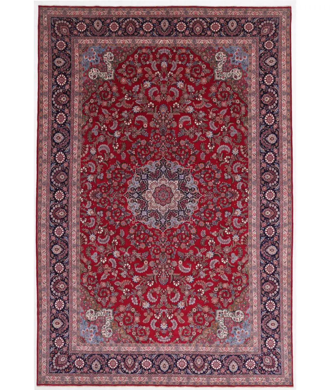 Hand Knotted Oriental Kerman Fine Wool Rug - 10&#39;11&#39;&#39; x 16&#39;6&#39;&#39;
