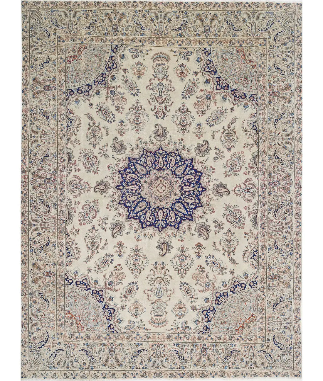Hand Knotted Oriental Kerman Wool Rug - 9'9'' x 13'2''