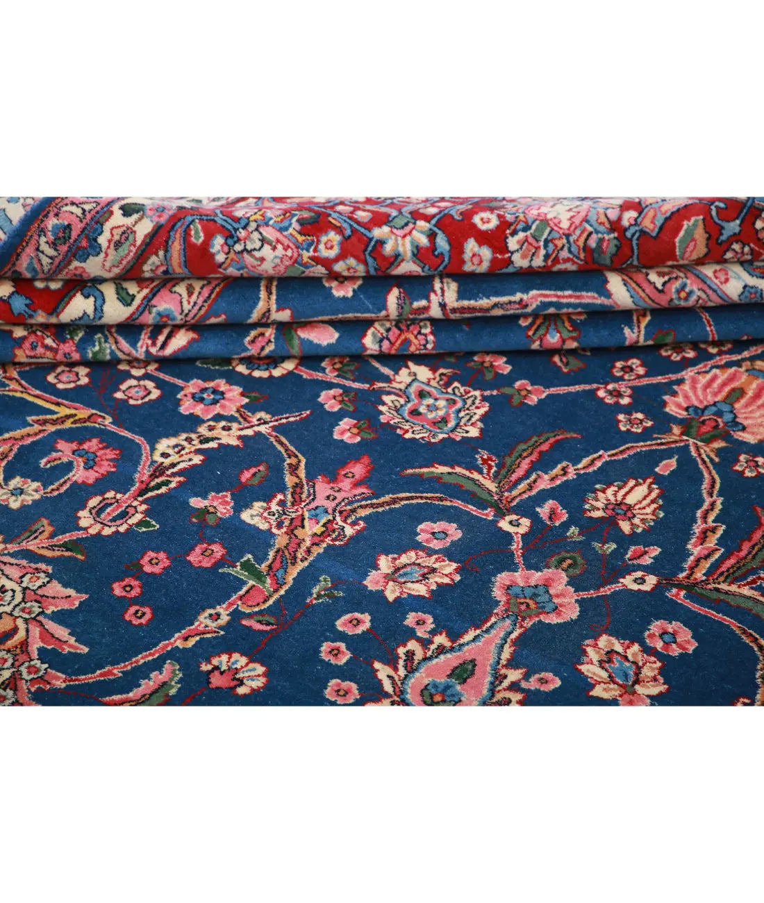 Hand Knotted Oriental Kerman Wool Rug - 9'9'' x 13'5''