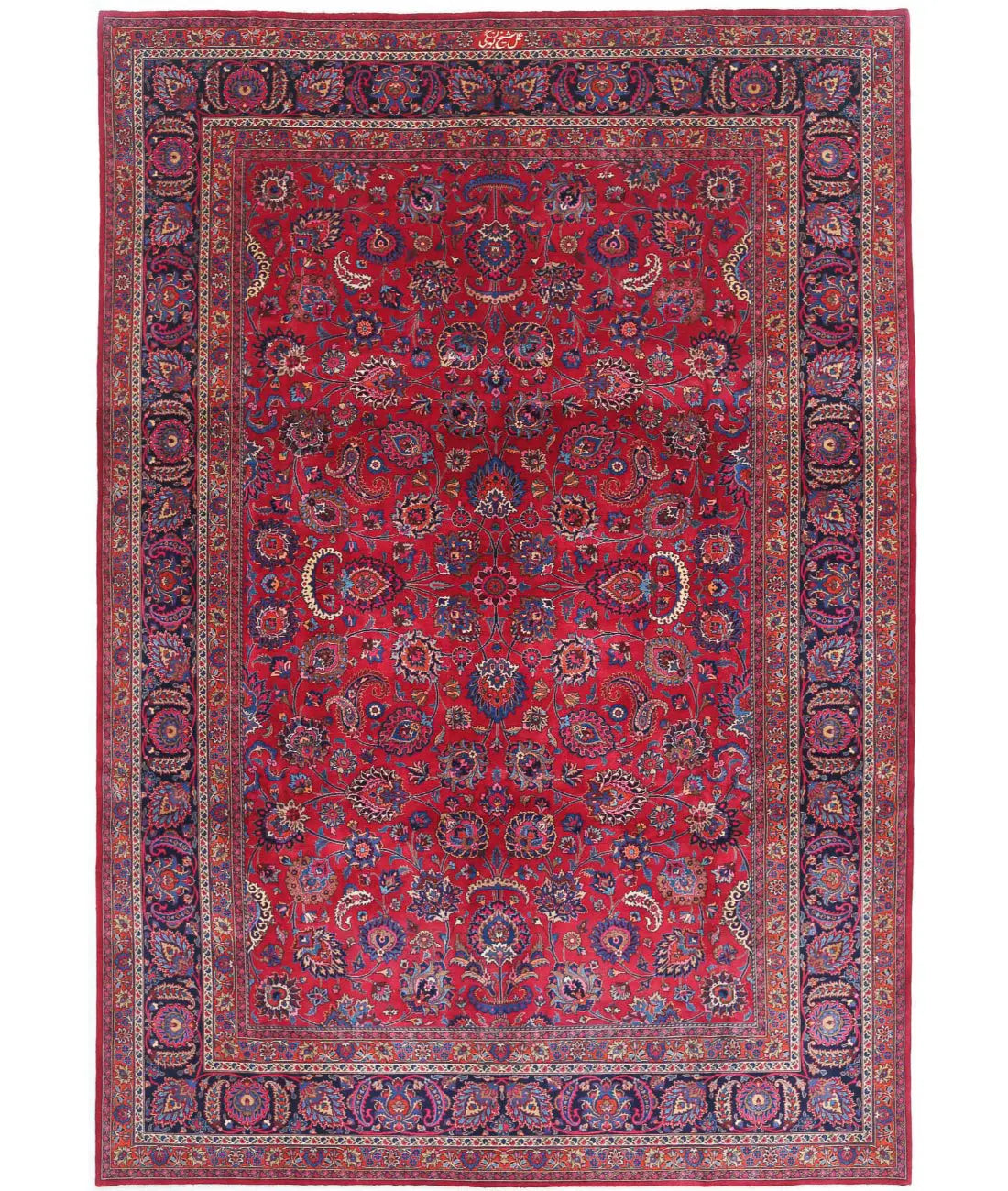 Hand Knotted Persian Mashad Sheikh Borangi Wool Rug - 10&#39;11&#39;&#39; x 16&#39;2&#39;&#39; - Arteverk Rugs Area rug