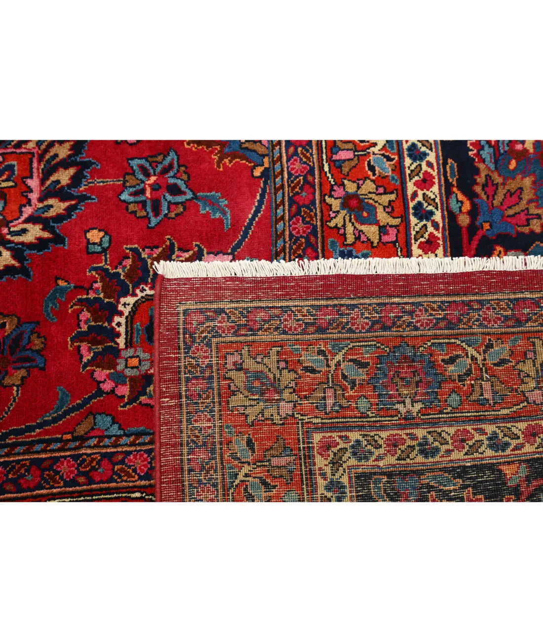 Hand Knotted Persian Mashad Sheikh Borangi Wool Rug - 10'11'' x 16'2'' - Arteverk Rugs Area rug