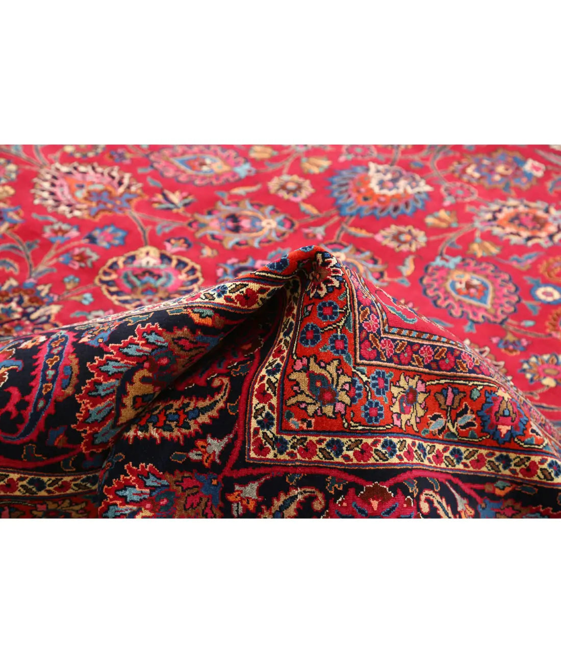 Hand Knotted Persian Mashad Sheikh Borangi Wool Rug - 10'11'' x 16'2'' - Arteverk Rugs Area rug