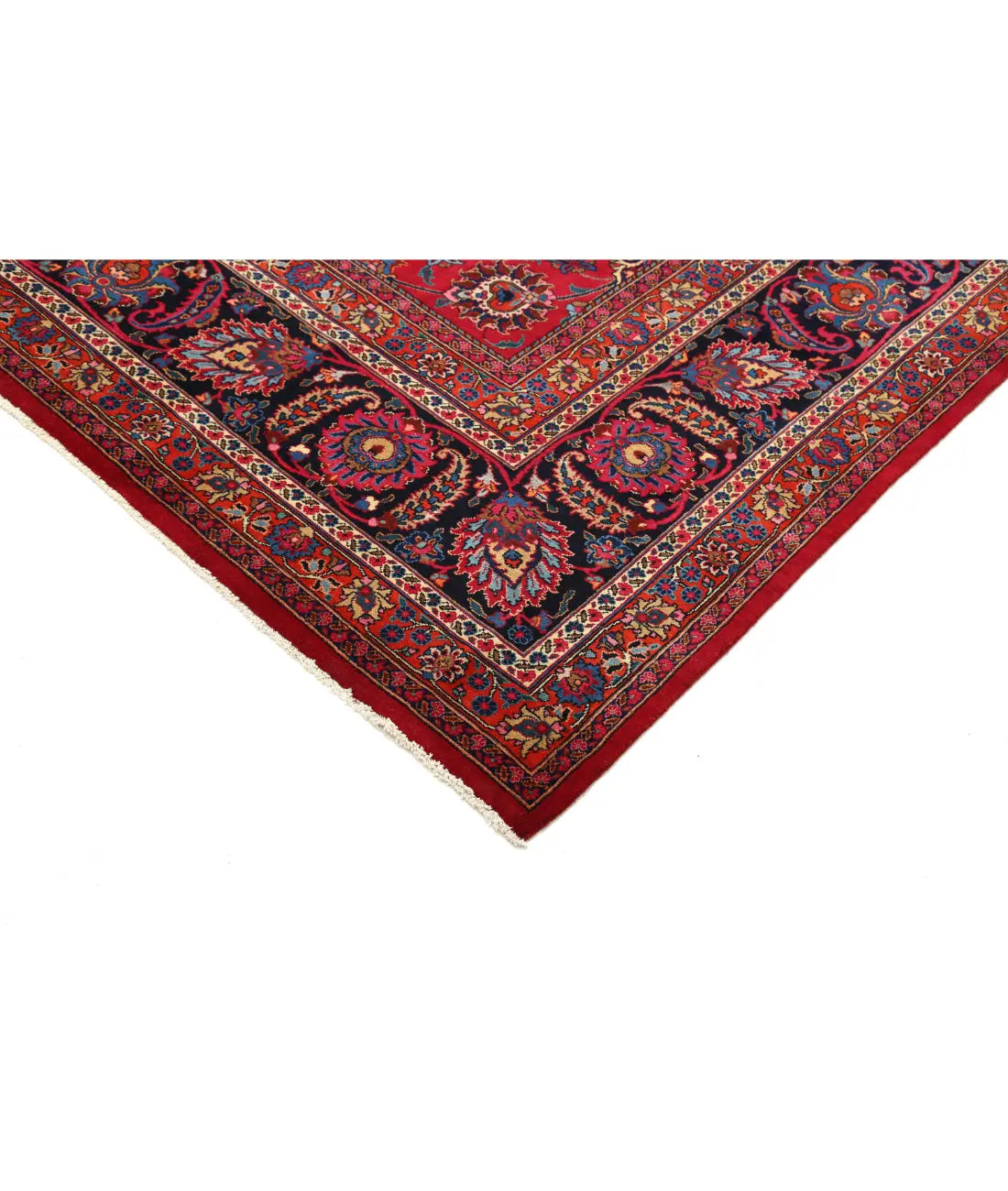 Hand Knotted Persian Mashad Sheikh Borangi Wool Rug - 10'11'' x 16'2'' - Arteverk Rugs Area rug