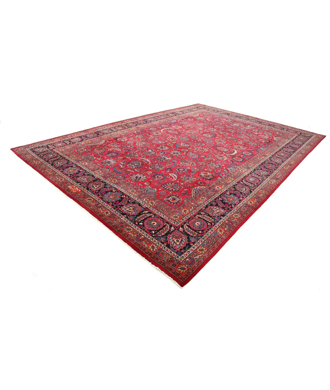 Hand Knotted Persian Mashad Sheikh Borangi Wool Rug - 10'11'' x 16'2'' - Arteverk Rugs Area rug