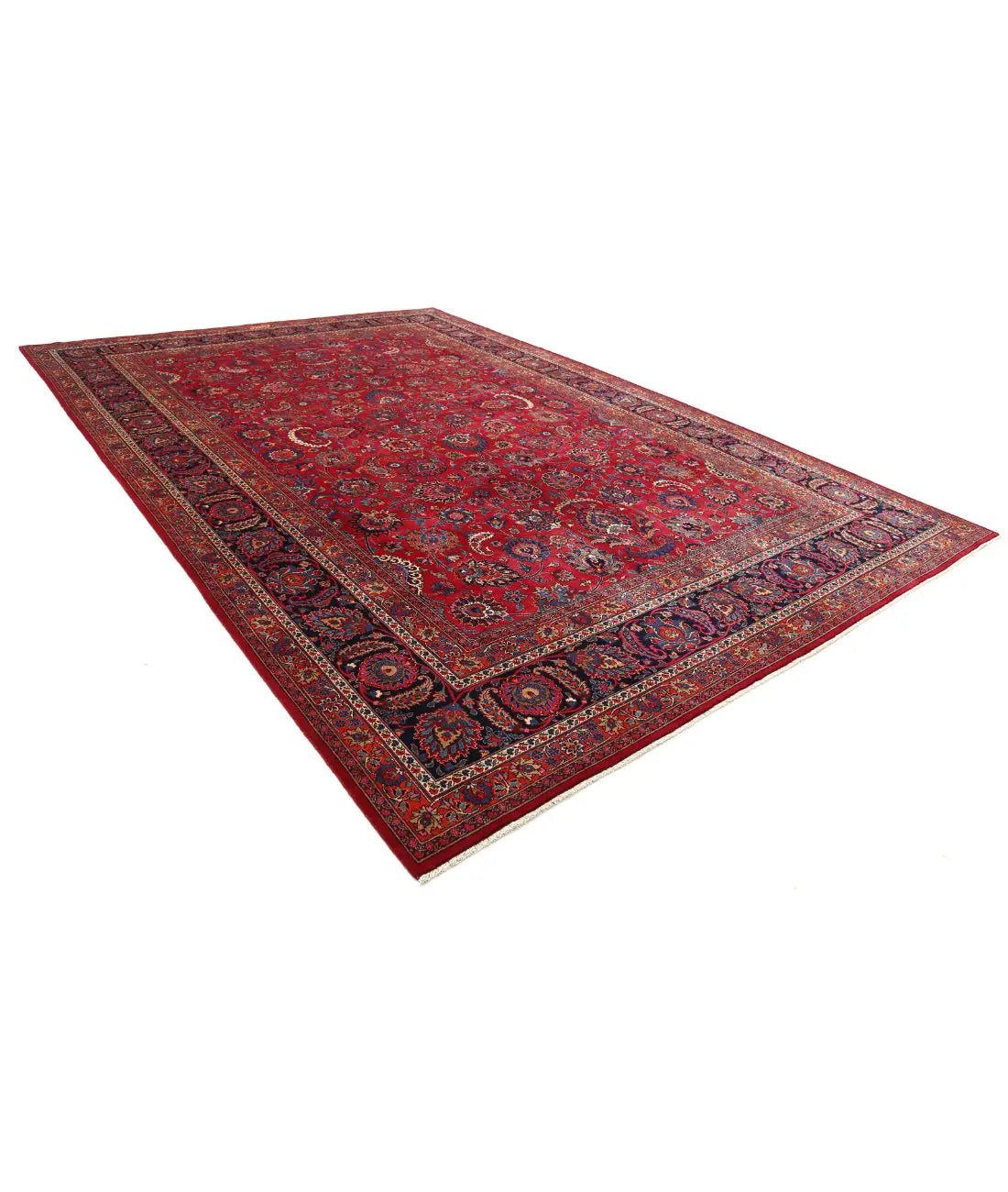 Hand Knotted Persian Mashad Sheikh Borangi Wool Rug - 10'11'' x 16'2'' - Arteverk Rugs Area rug