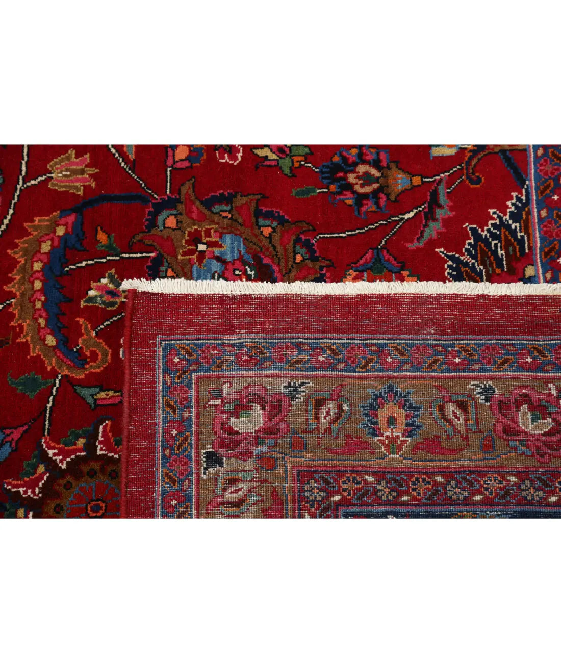 Hand Knotted Persian Mashad Sheikh Borangi Wool Rug - 11'8'' x 18'0'' - Arteverk Rugs Area rug