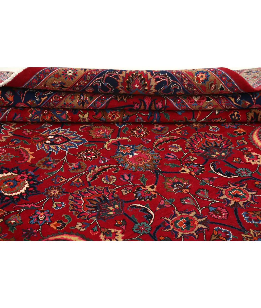 Hand Knotted Persian Mashad Sheikh Borangi Wool Rug - 11'8'' x 18'0'' - Arteverk Rugs Area rug