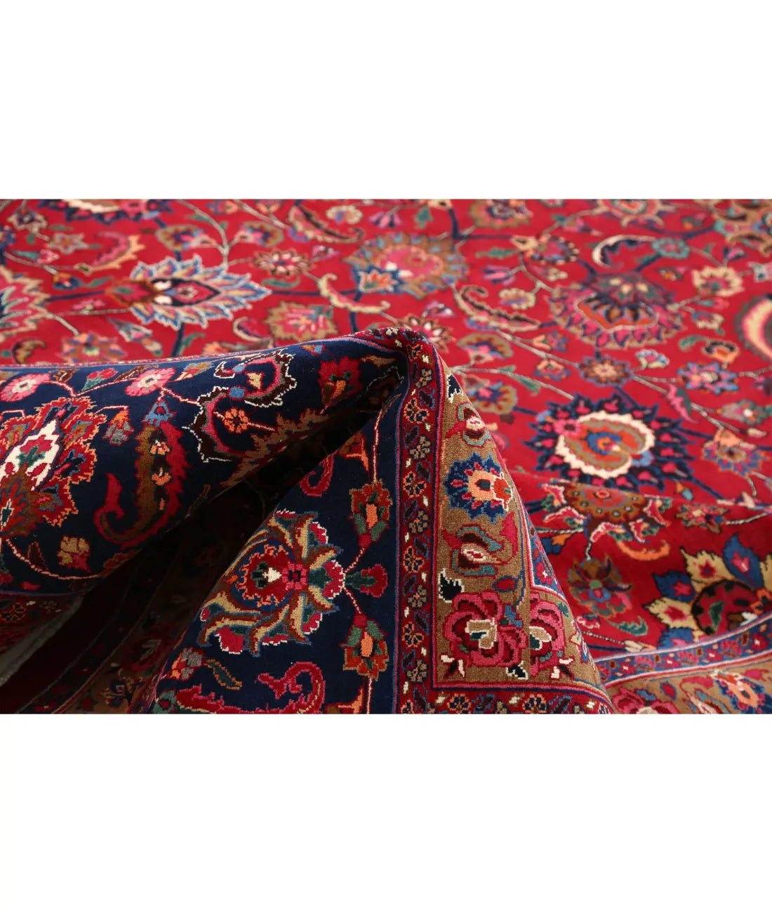 Hand Knotted Persian Mashad Sheikh Borangi Wool Rug - 11'8'' x 18'0'' - Arteverk Rugs Area rug