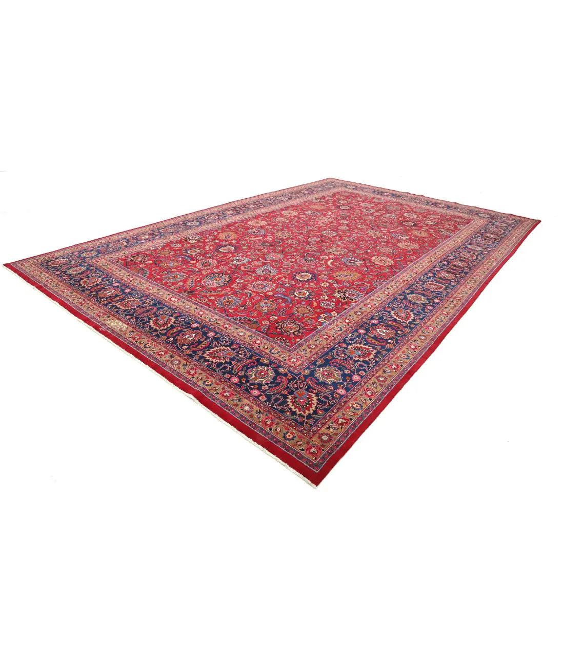 Hand Knotted Persian Mashad Sheikh Borangi Wool Rug - 11'8'' x 18'0'' - Arteverk Rugs Area rug