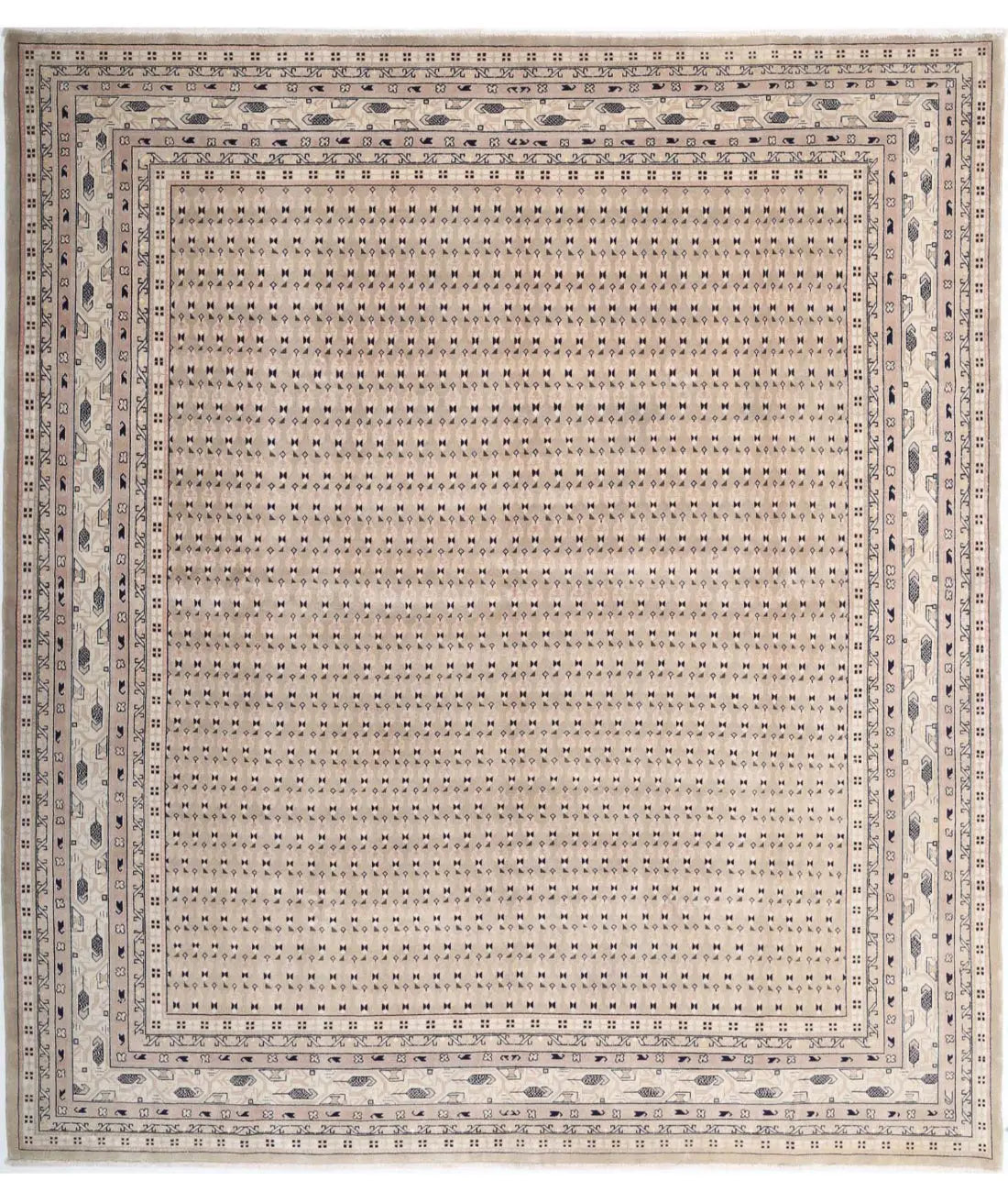 Hand Knotted Oriental Mir Saraband Wool Rug - 7'11'' x 8'9''