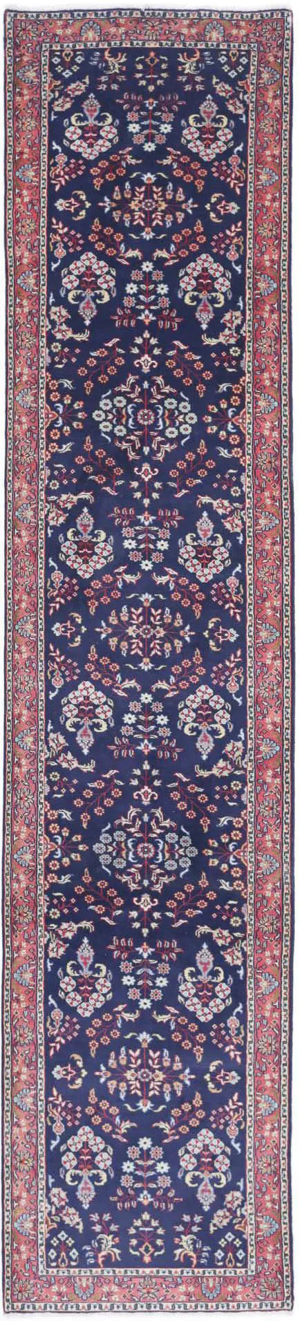 Hand Knotted Oriental Sarouk Wool Rug - 2'6'' x 12'6''