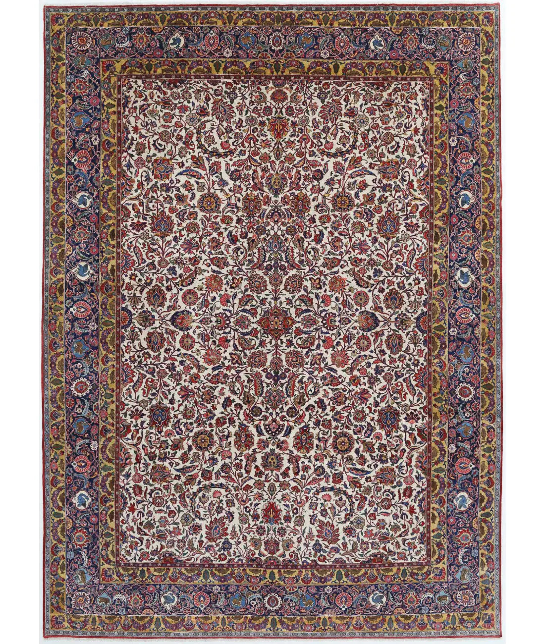 Hand Knotted Persian Tabriz Wool Rug - 10'8'' x 14'10'' - Arteverk Rugs Area rug