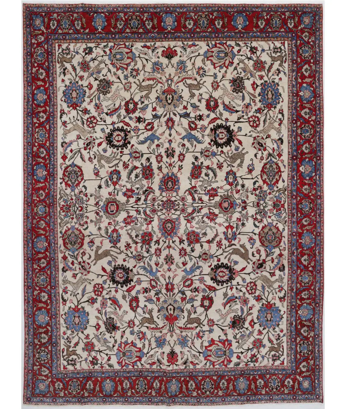 Hand Knotted Oriental Tabriz Wool Rug - 8&#39;9&#39;&#39; x 11&#39;10&#39;&#39;