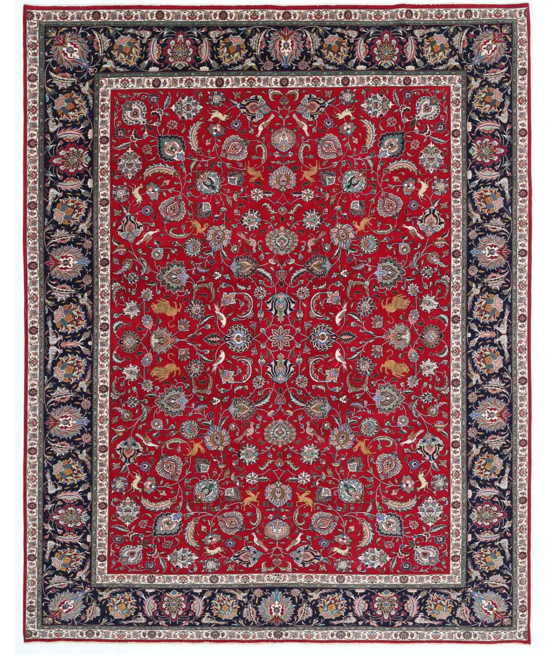 Hand Knotted Persian Tabriz Wool Rug - 9'9'' x 12'4'' - Arteverk Rugs Area rug