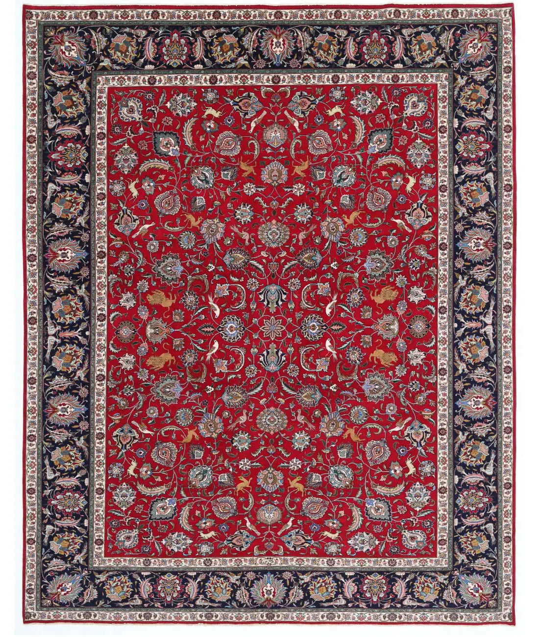 Hand Knotted Oriental Tabriz Wool Rug - 9'9'' x 12'4''
