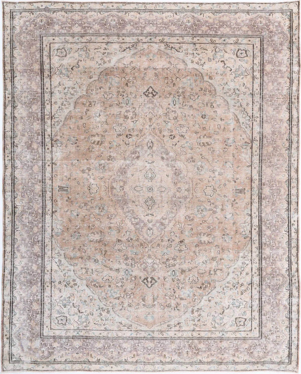 Hand Knotted Vintage Wool Rug - 9&#39;6&#39;&#39; x 11&#39;11&#39;&#39;