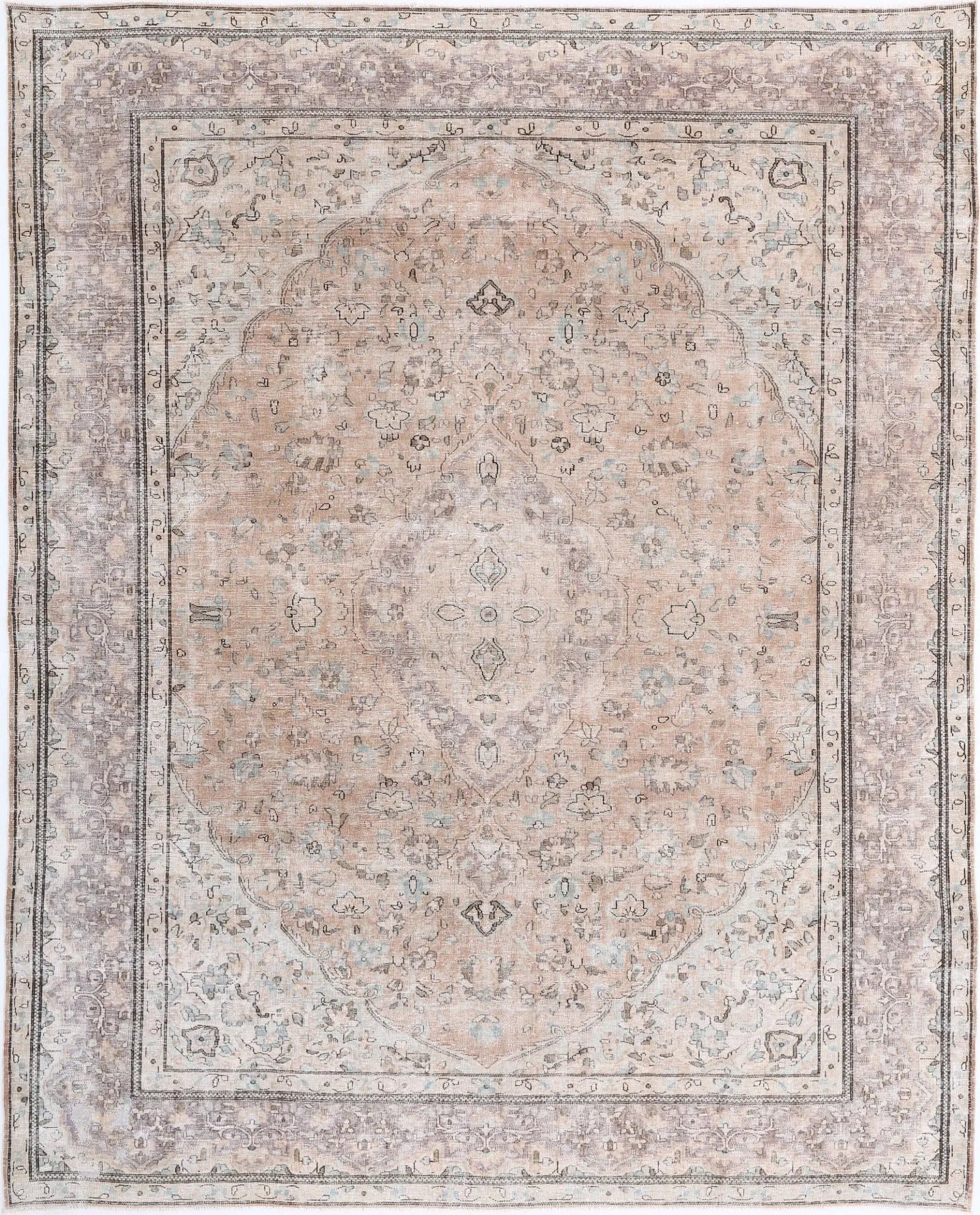 Hand Knotted Vintage Wool Rug - 9'6'' x 11'11''