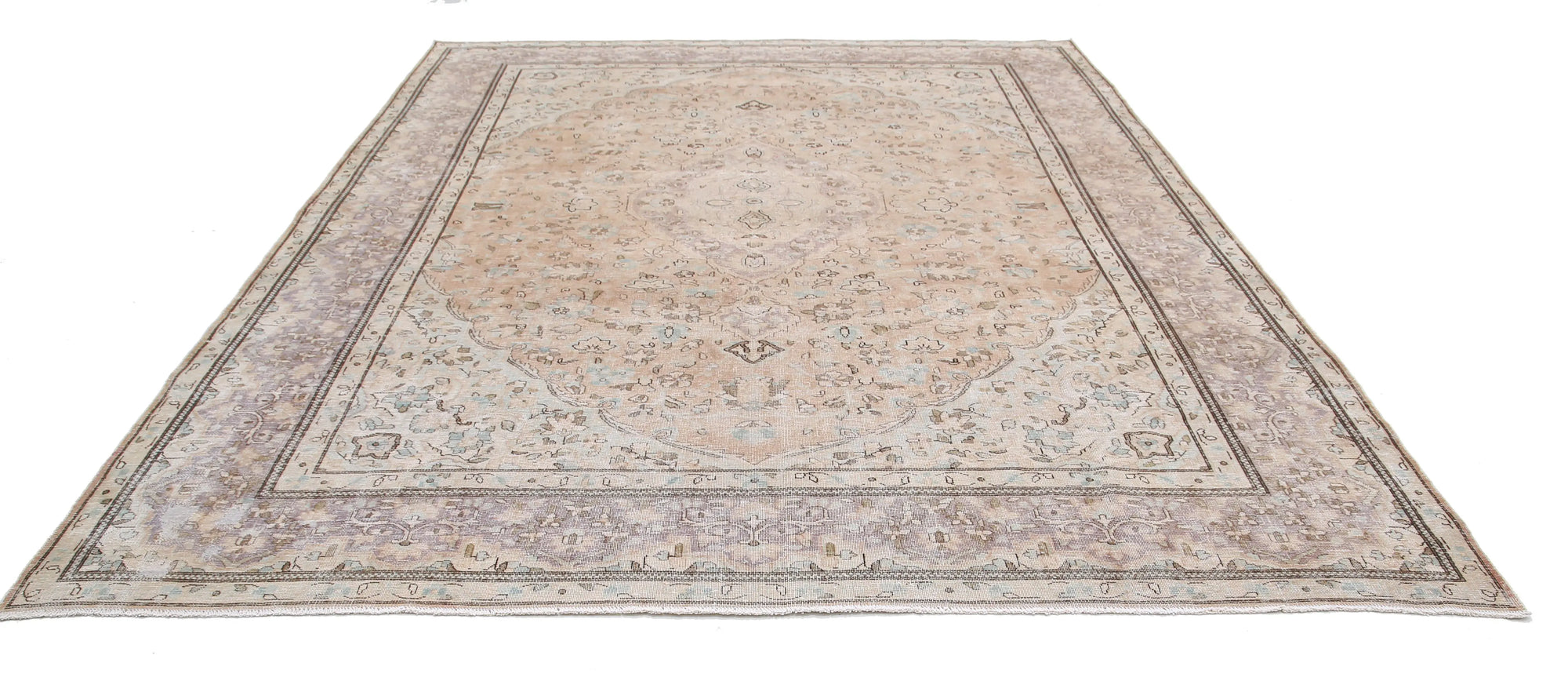 Hand Knotted Persian Vintage Wool Rug - 9'6'' x 11'11'' - Arteverk Rugs Area rug