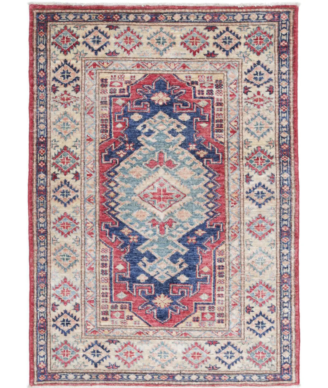 Hand Knotted Royal Kazak Wool Rug - 2'10'' x 4'1''