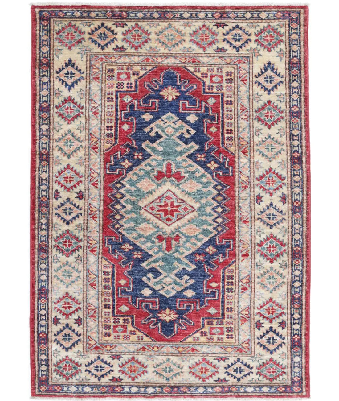 Hand Knotted Royal Kazak Wool Rug - 2'10'' x 4'2''