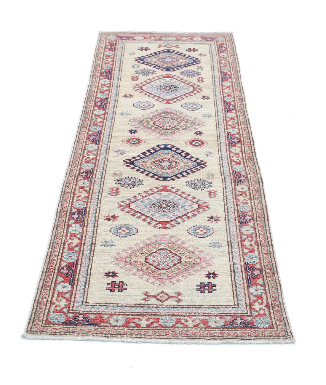 Hand Knotted Royal Kazak Wool Rug - 2'4'' x 6'3'' - Arteverk Rugs Area rug