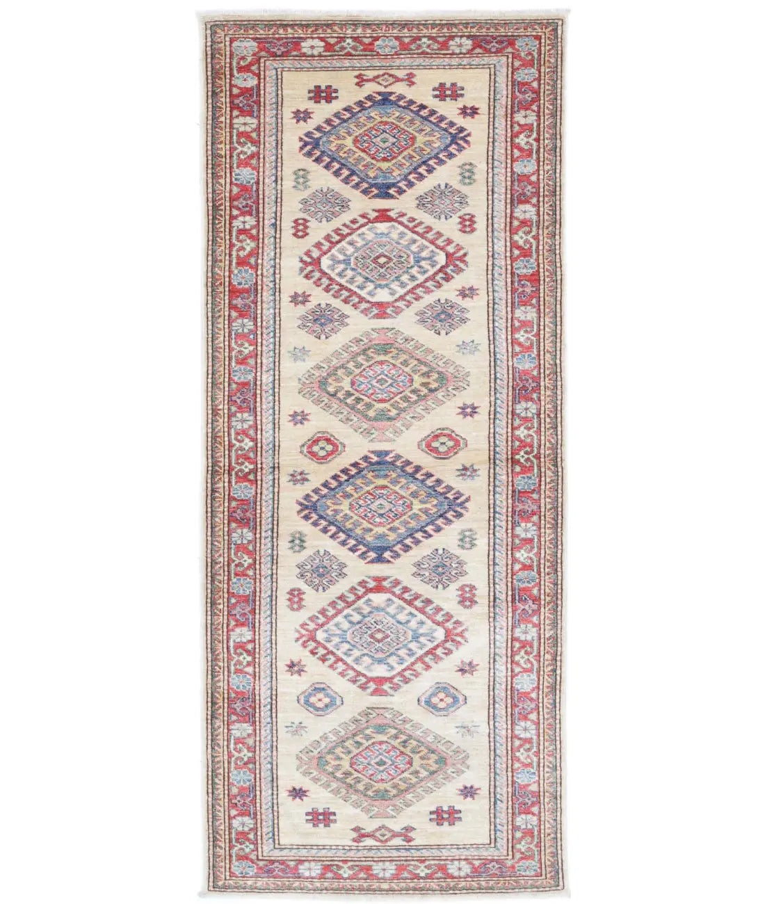 Hand Knotted Royal Kazak Wool Rug - 2'4'' x 6'3''