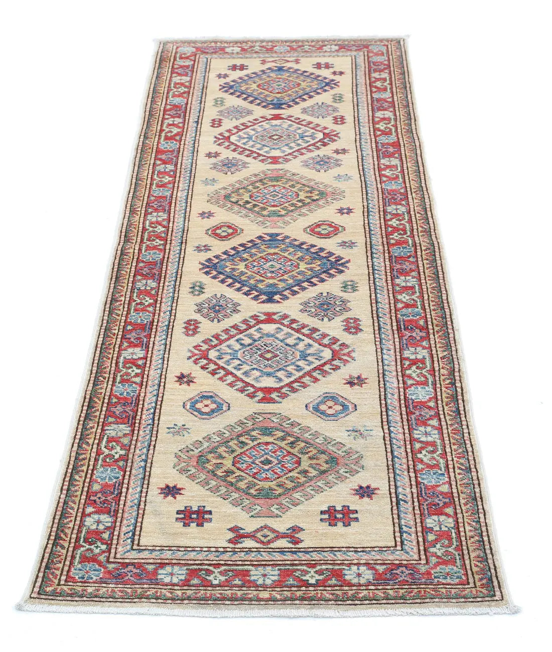 Hand Knotted Royal Kazak Wool Rug - 2'4'' x 6'3'' - Arteverk Rugs Area rug