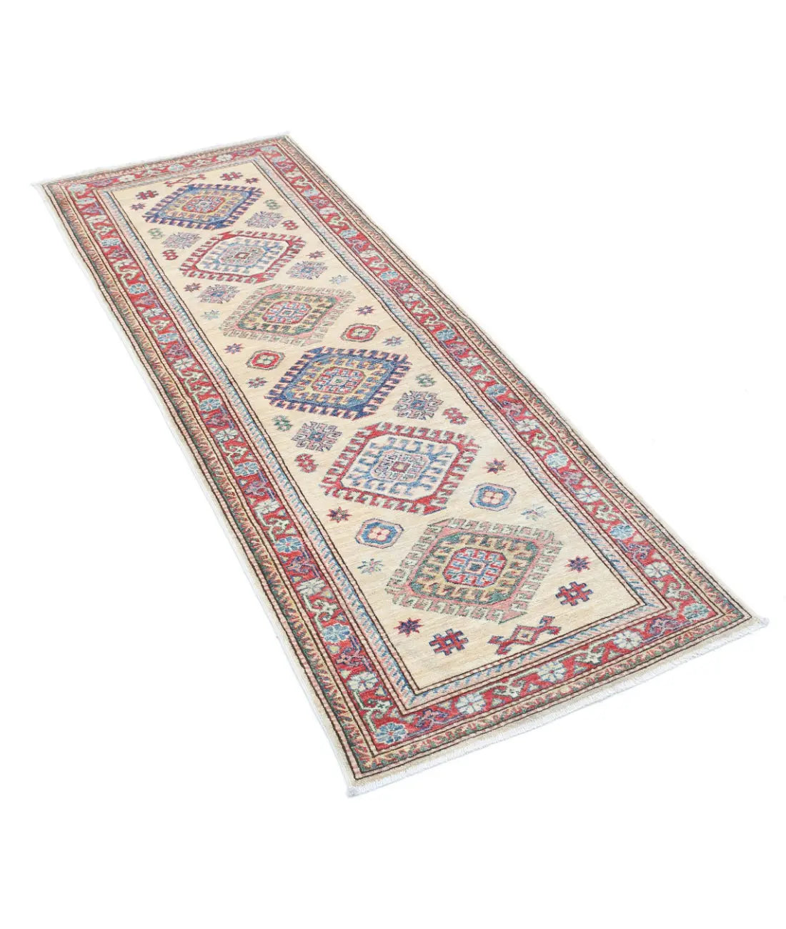 Hand Knotted Royal Kazak Wool Rug - 2'4'' x 6'3'' - Arteverk Rugs Area rug