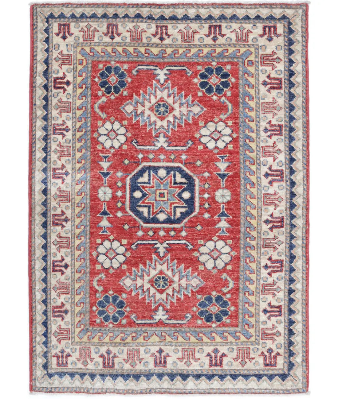 Hand Knotted Royal Kazak Wool Rug - 2'7'' x 3'9''