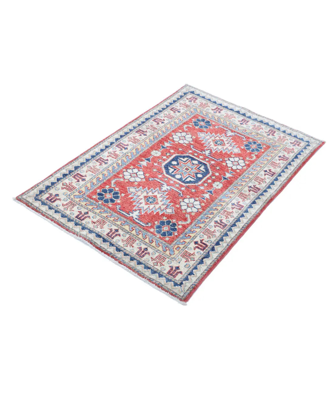 Hand Knotted Royal Kazak Wool Rug - 2'7'' x 3'9'' - Arteverk Rugs Area rug