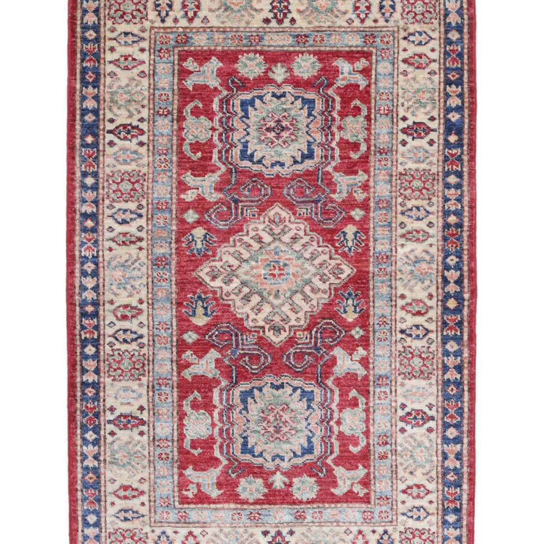 Alfombra de lana Kazak real anudada a mano - 2'7'' x 4'0''