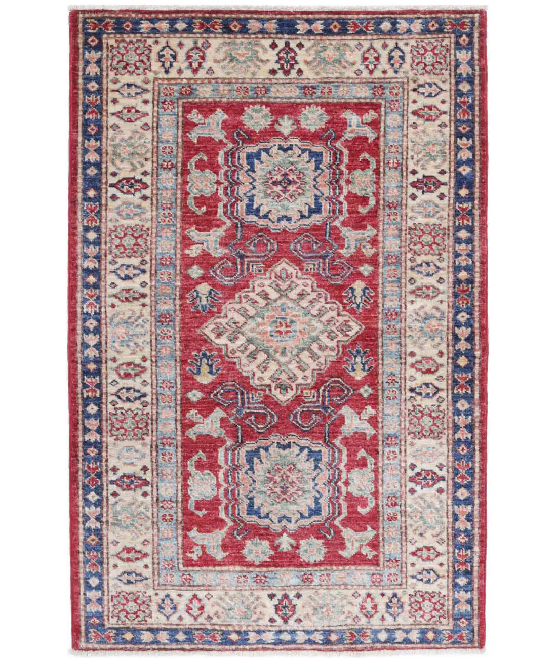 Hand Knotted Royal Kazak Wool Rug - 2'7'' x 4'0''