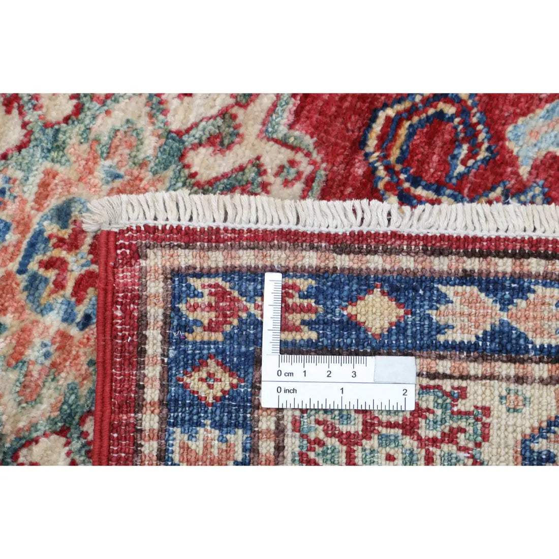 Alfombra de lana Kazak real anudada a mano - 2'7'' x 4'0''