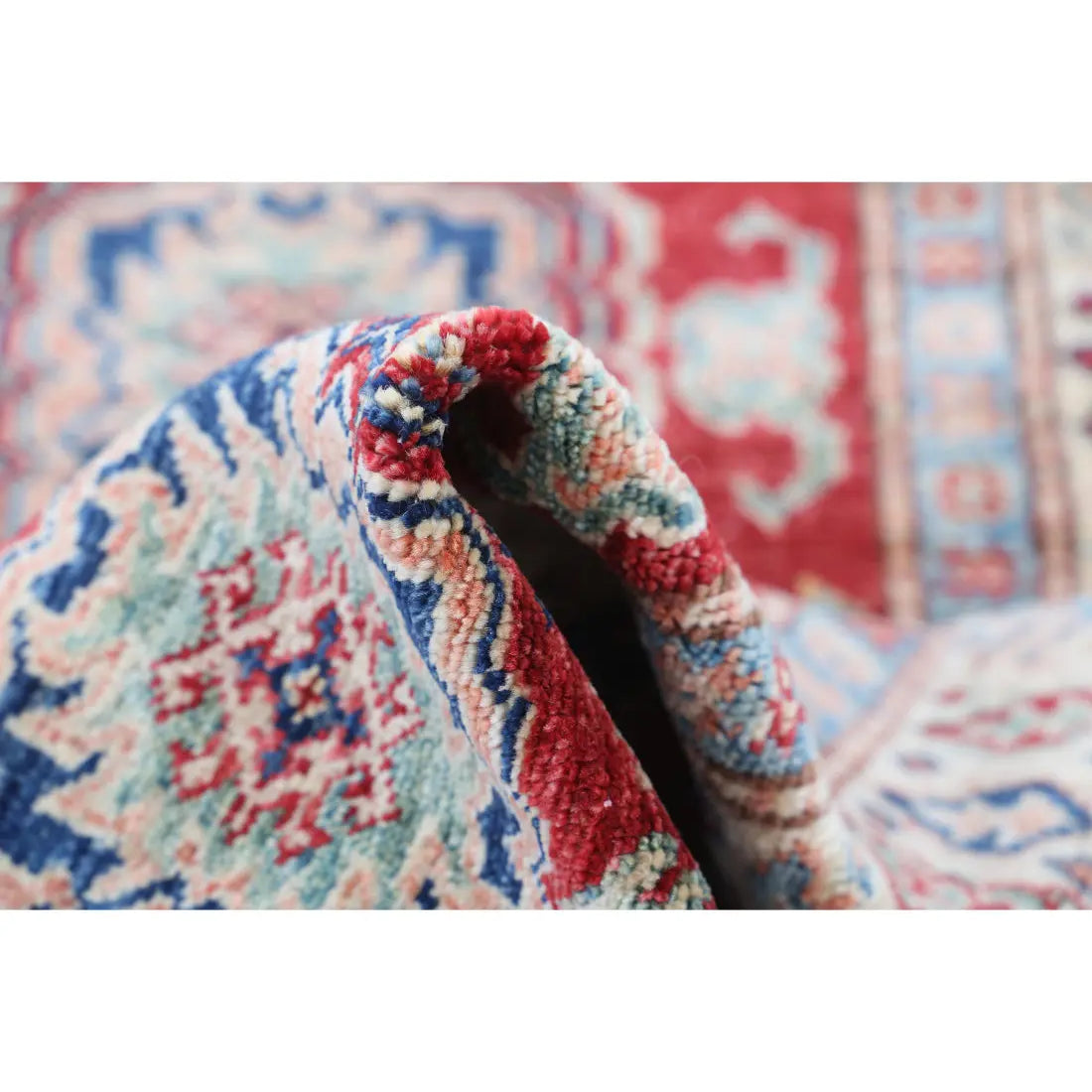Alfombra de lana Kazak real anudada a mano - 2'7'' x 4'0''