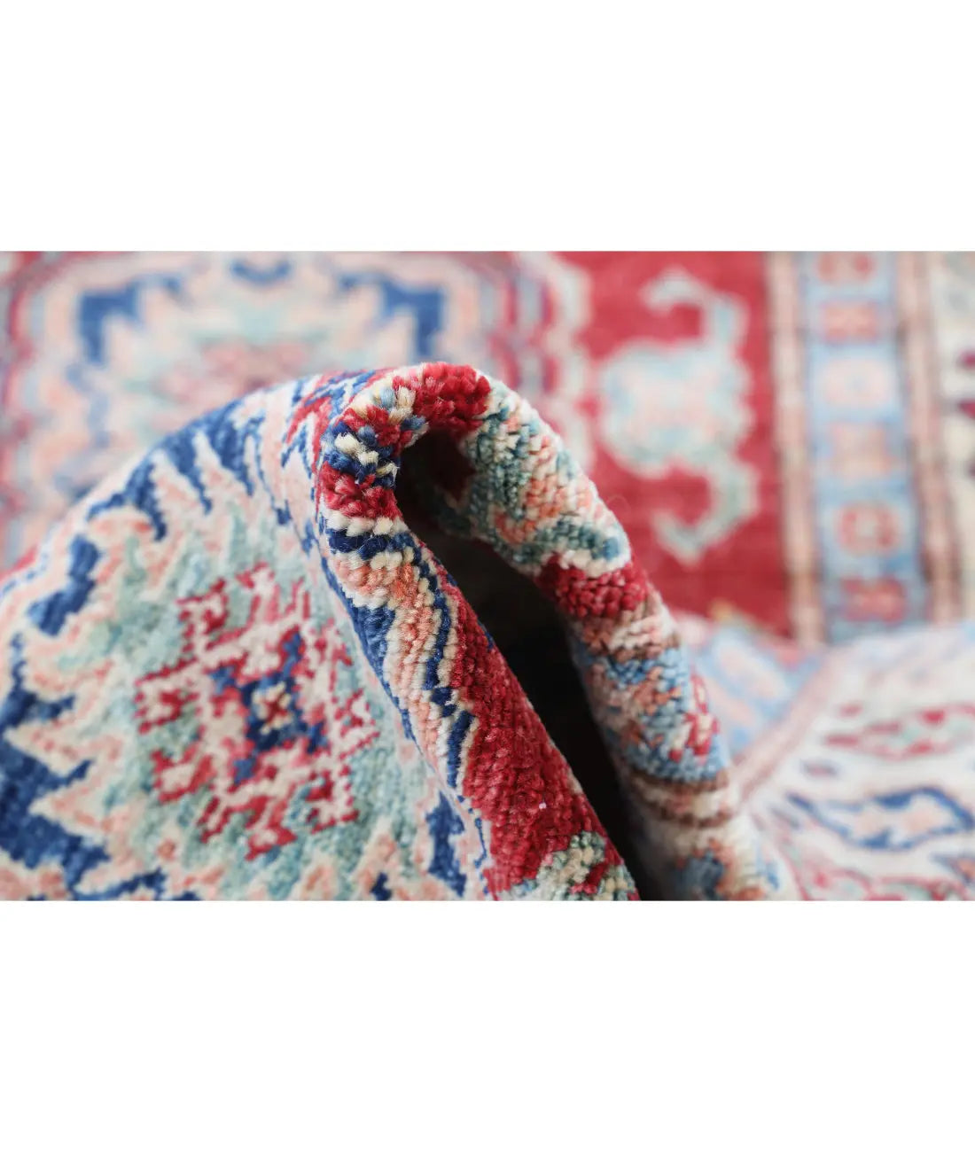 Alfombra de lana Kazak real anudada a mano - 2'7'' x 4'0''