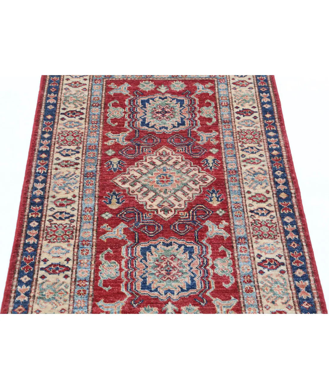 Alfombra de lana Kazak real anudada a mano - 2'7'' x 4'0''