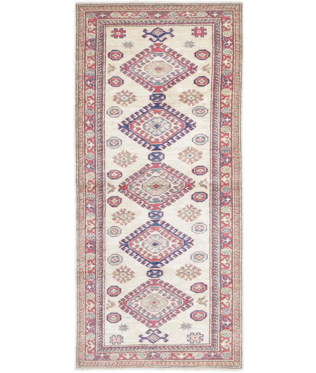 Hand Knotted Royal Kazak Wool Rug - 2'7'' x 6'2''