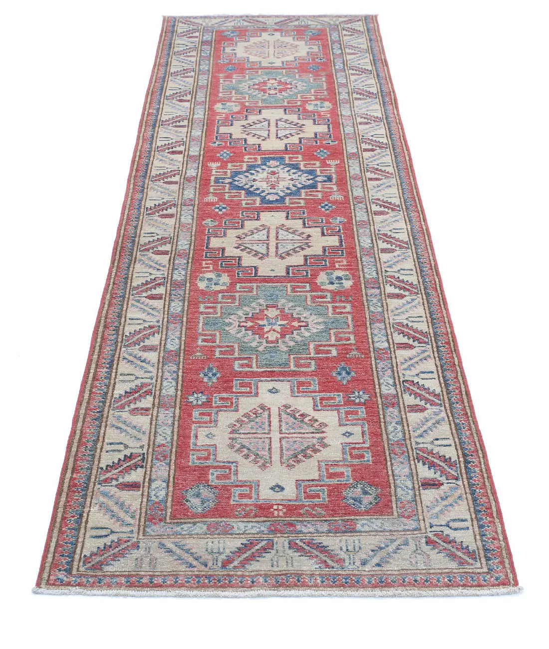 Hand Knotted Royal Kazak Wool Rug - 2'7'' x 8'10'' - Arteverk Rugs Area rug