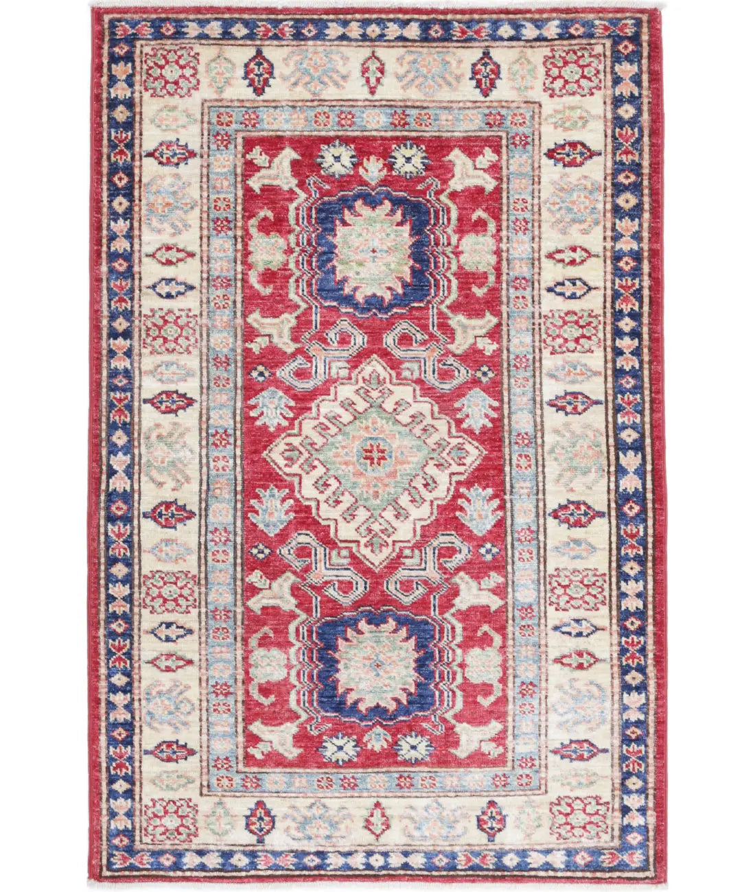 Hand Knotted Royal Kazak Wool Rug - 2'8'' x 4'2''