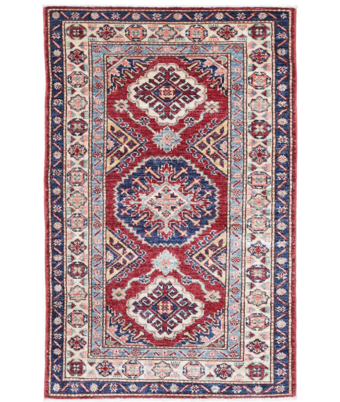 Hand Knotted Royal Kazak Wool Rug - 2'8'' x 4'2''