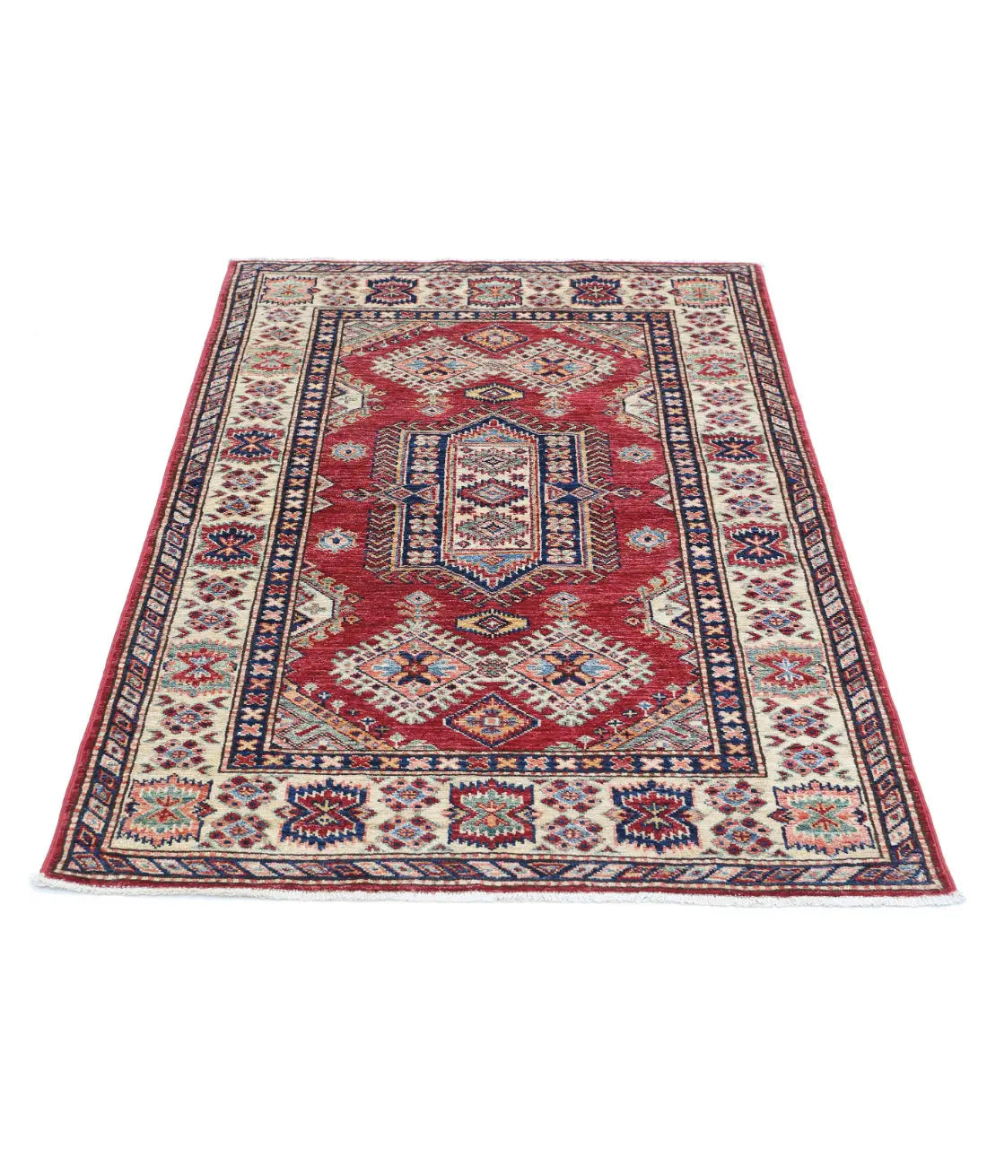 Hand Knotted Royal Kazak Wool Rug - 3'5'' x 5'2'' - Arteverk Rugs Area rug