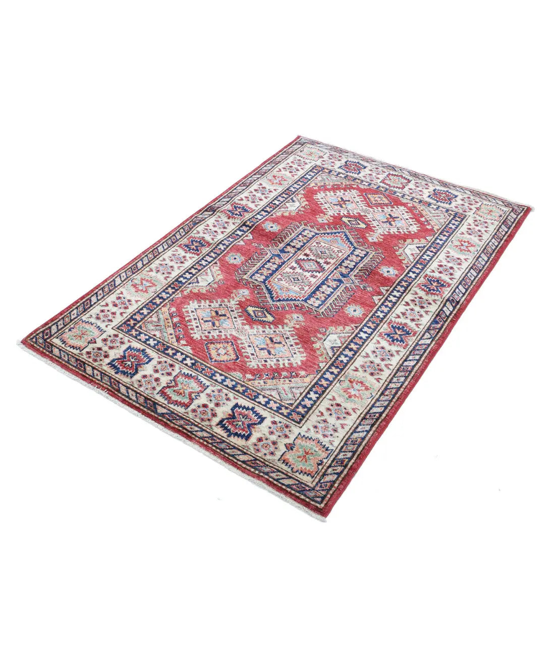 Hand Knotted Royal Kazak Wool Rug - 3'5'' x 5'2'' - Arteverk Rugs Area rug
