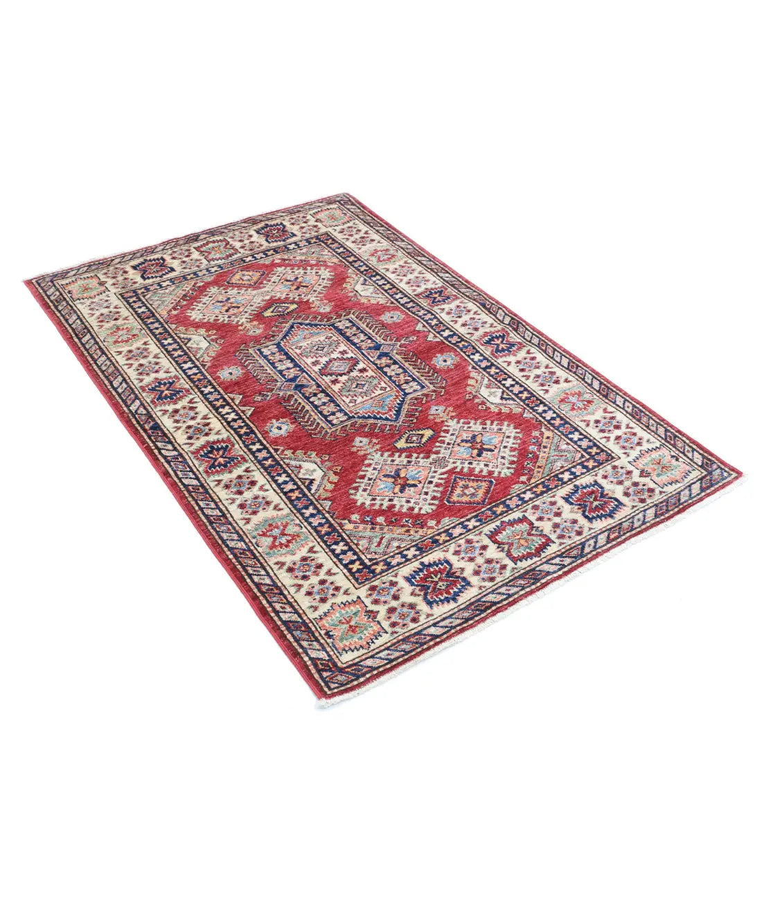 Hand Knotted Royal Kazak Wool Rug - 3'5'' x 5'2'' - Arteverk Rugs Area rug