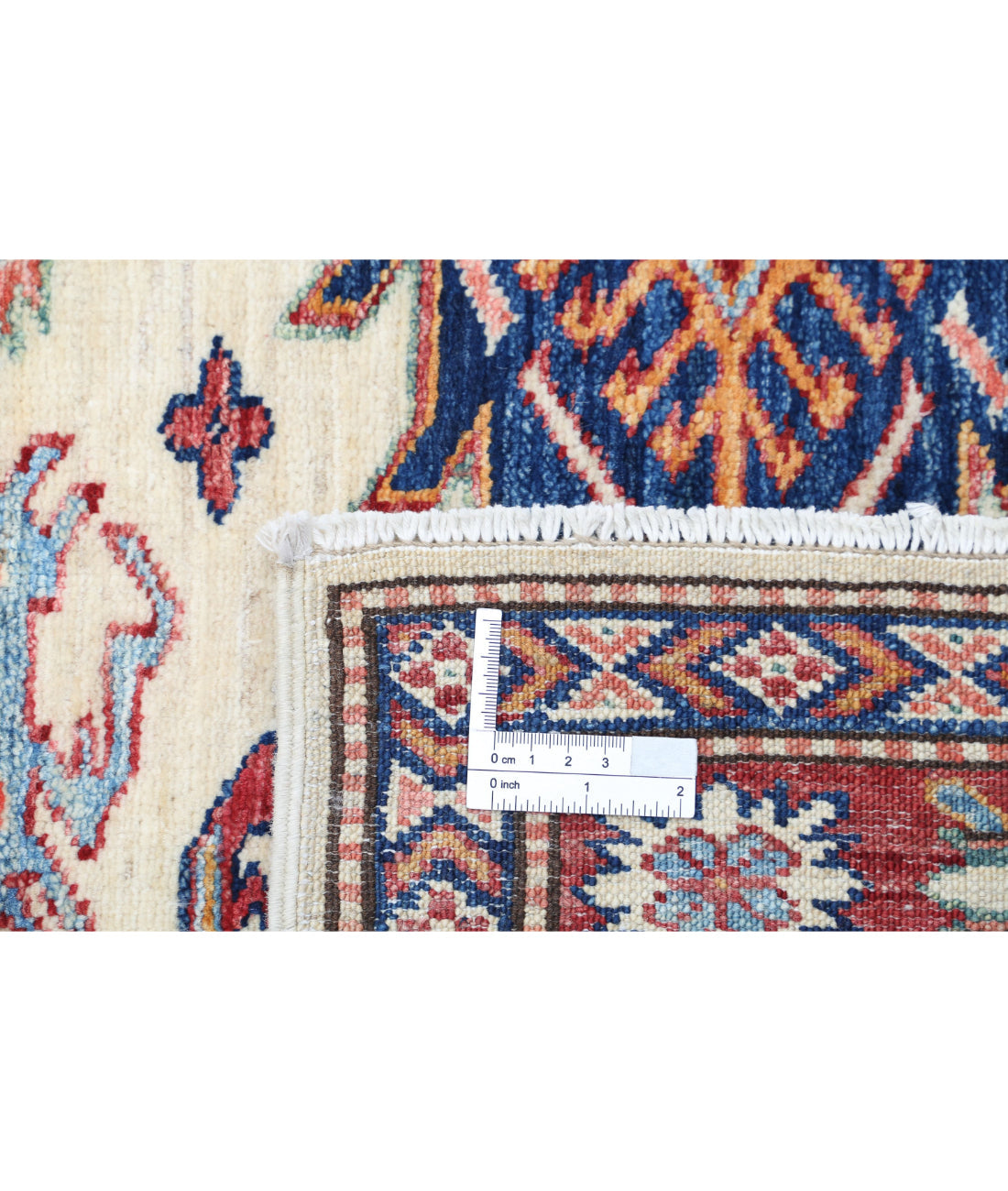 Hand Knotted Royal Kazak Wool Rug - 4'0'' x 5'5''