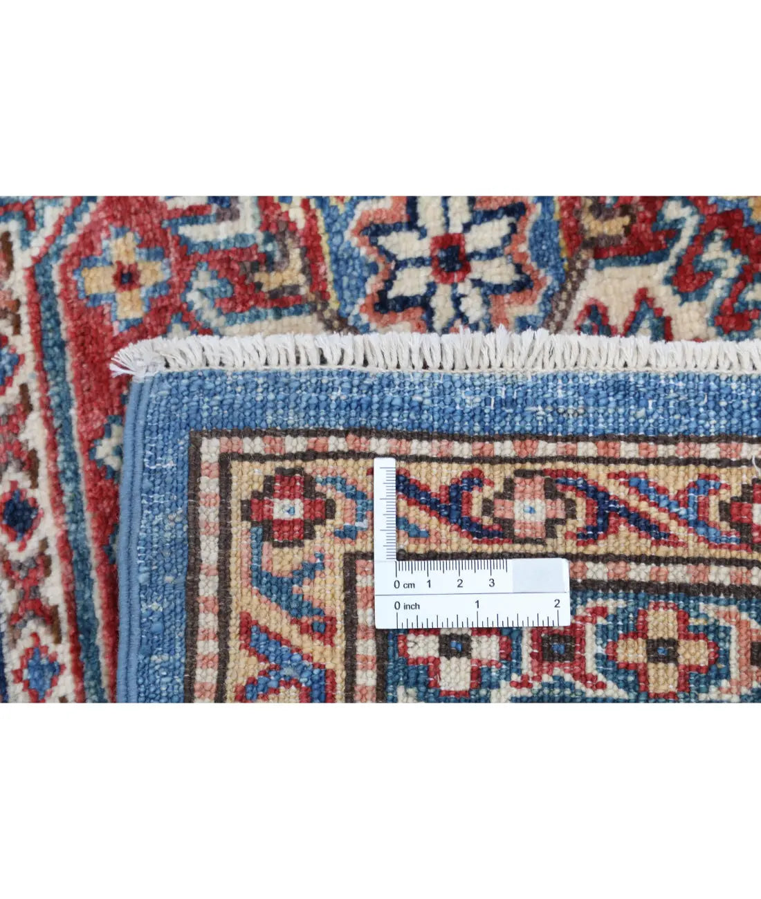 Alfombra de lana Kazak real anudada a mano - 4'10'' x 6'10''